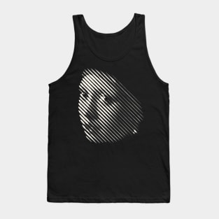 Girl with Pearl Earring in Diagonal Stripes Anamorphic Pop Art Tank Top